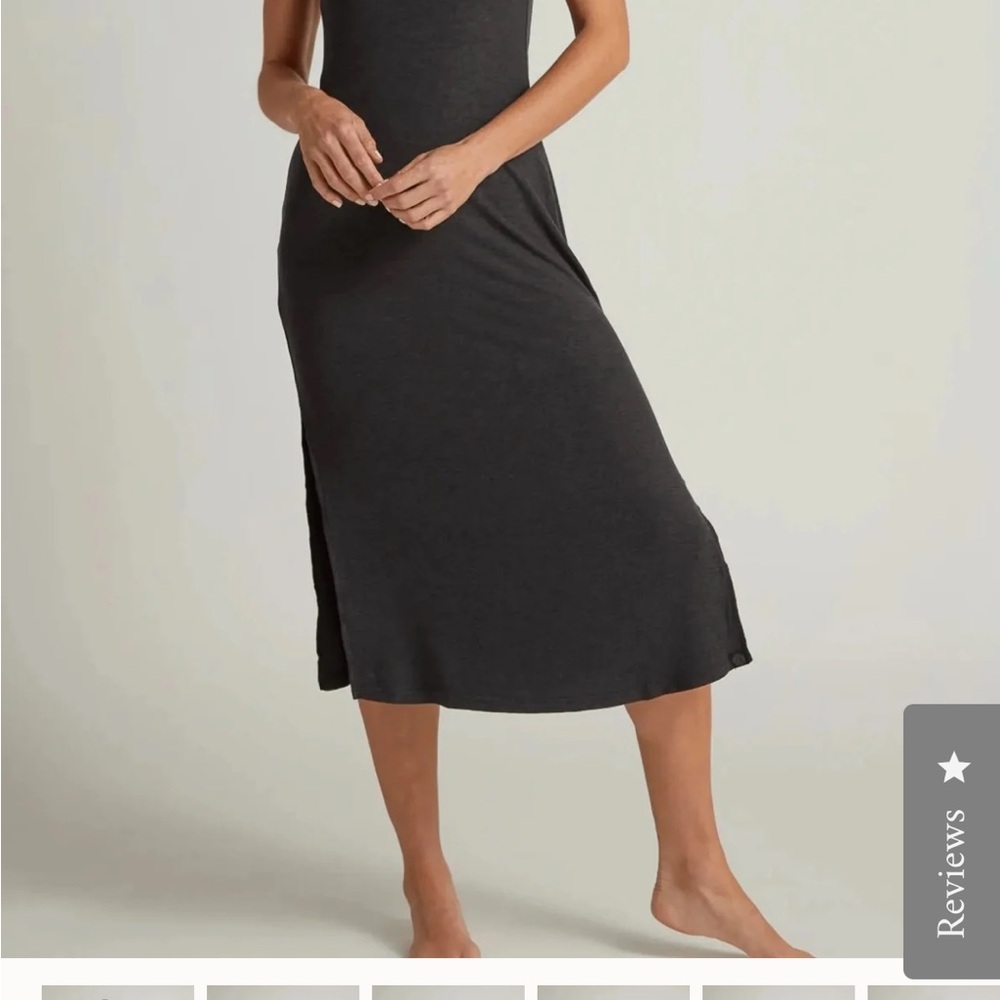 Elegant Charcoal Sleeveless Midi Dress